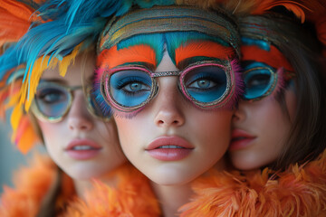 Obraz premium Portrait of a woman in carnival mask