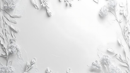 White Floral Frame Elegant Design Background