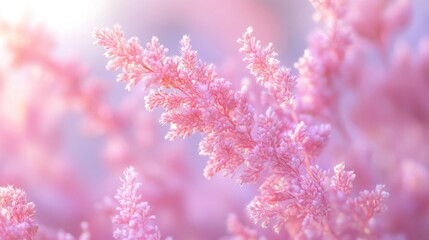 Obraz premium Delicate Pink Flowers Softly Blooming In Sunlight