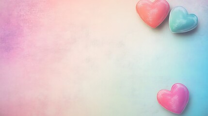 Fototapeta premium Pastel Hearts on a Textured Background
