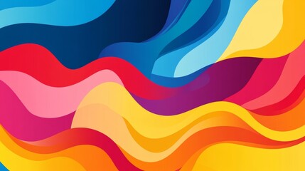 Fototapeta premium Abstract geometric pattern background for brochure cover design with blue, yellow, red, orange, pink, and green vector banner template