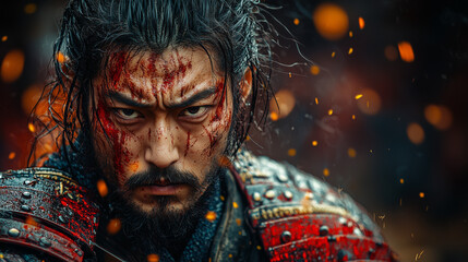 Fierce samurai warrior