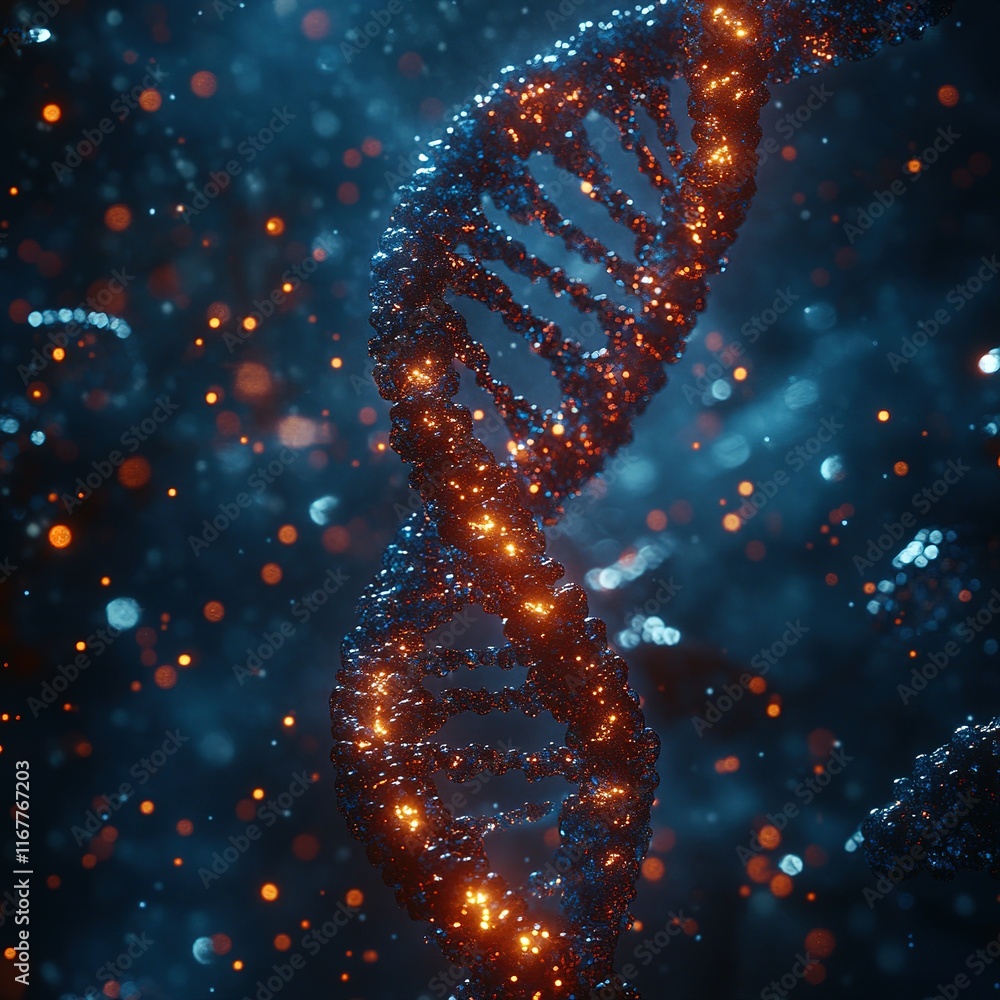 Poster exploring genetic structures using dna visualization laboratory scientific data digital environment 