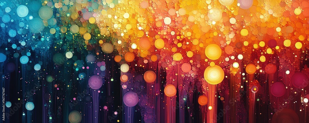 Poster vibrant colorful bokeh effect digital art abstract background creative design artistic viewpoint col