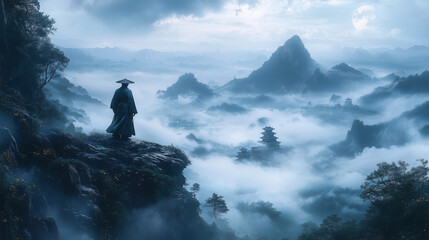 person in the mountains