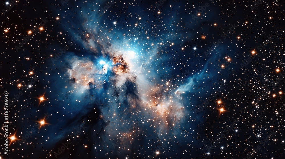 Canvas Prints stunning azure cosmos: nebula clouds and distant stars in a dramatic outer space scene