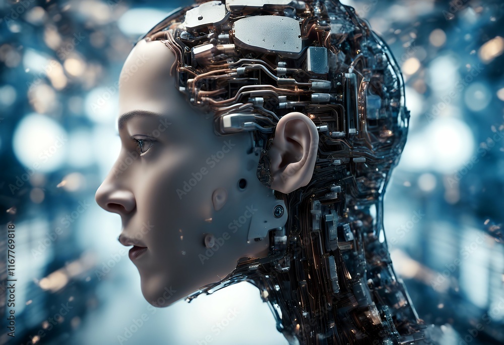 Poster head learning th brain learning machine intelligence technology artificial ai human deep