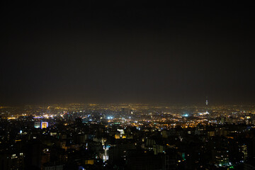tehran iran city lights at night overlook city scape