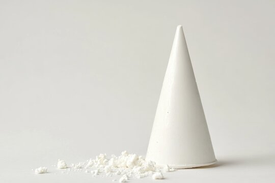Murphy's Law Concept: Isolated White Cone Symbolizing the Idea of 'Anything That Can Go Wrong Will Go Wrong'