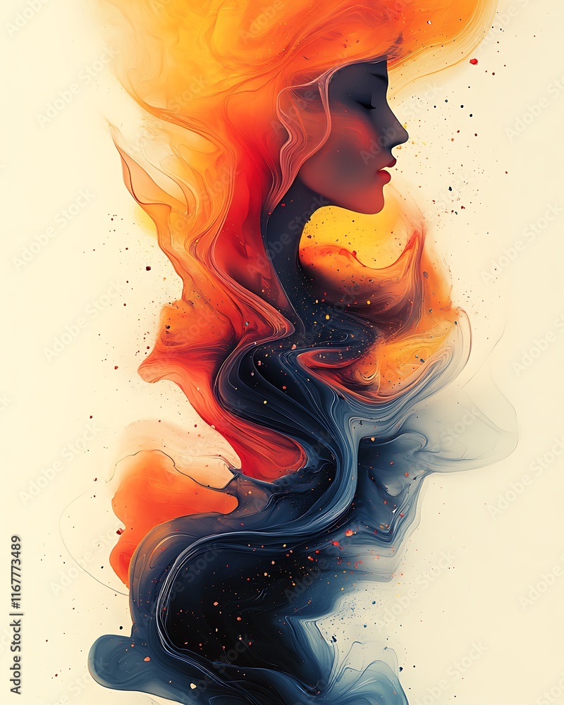 Poster abstract representation of creative innovation arts and media with vibrant splashes of color dynamic