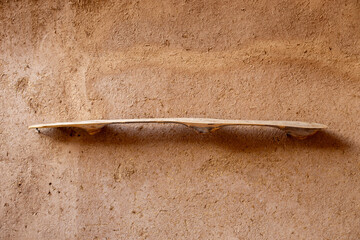 Shelf on the clay wall, traditional Persian wall decor, Middle Eastern Iran
