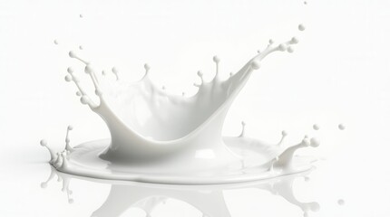 White Milk Splashes Isolated On White Background