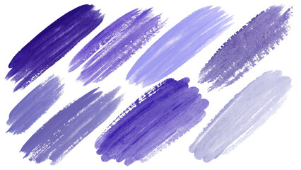 Purple brush strokes, artistic texture, vibrant colors, creative background, abstract design, digital art, paint swatches.