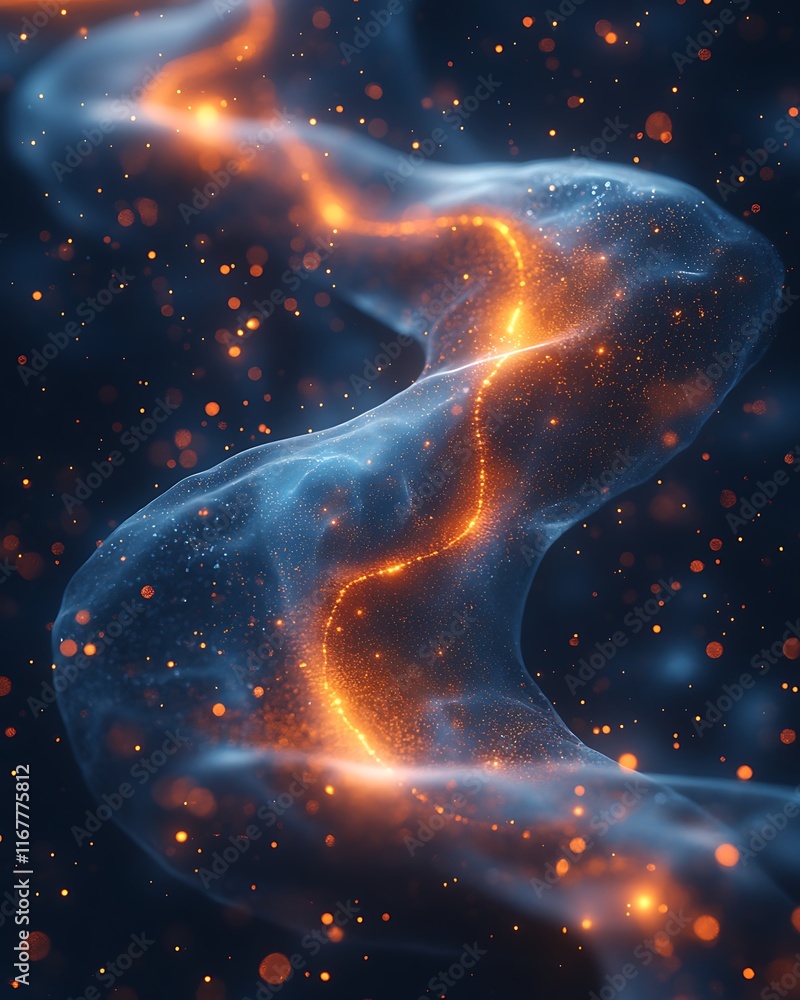 Poster abstract visualization of customer engagement strategies intertwined fluid shapes showcasing seamles