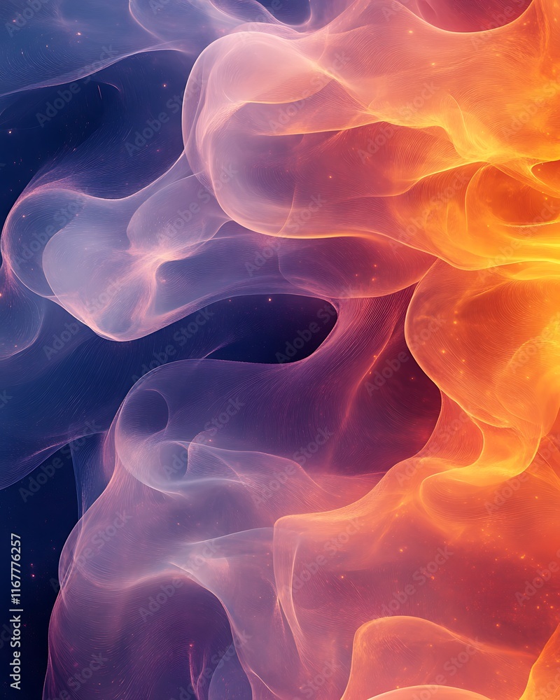 Poster abstract visualization of customer engagement strategies intertwined fluid shapes showcasing seamles