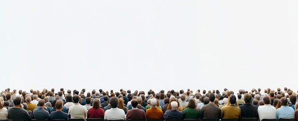 individuals gathered at an event with a customizable white background
