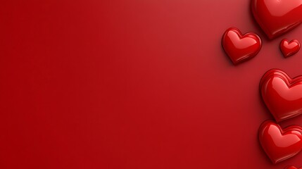 Red Hearts On Red Background Valentines Day Design