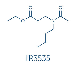 Ethyl butylacetylaminopropionate (IR3535) insect repellent molecule. Skeletal formula.