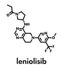Leniolisib drug molecule. Skeletal formula.