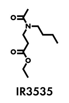Ethyl butylacetylaminopropionate (IR3535) insect repellent molecule. Skeletal formula.