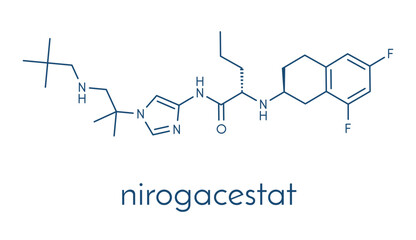 Nirogacestat cancer drug molecule. Skeletal formula.