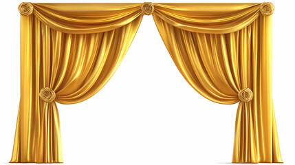 Curtains isolated on white background. Velour. Illustration