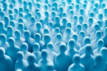 Obraz premium White 3D figures are positioned on a blue background.