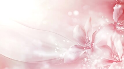 Delicate Pink Flowers Soft Background Design