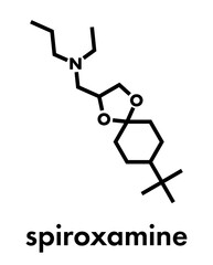 Spiroxamine fungicide molecule. Skeletal formula.