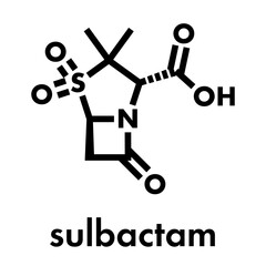 Sulbactam drug molecule. Skeletal formula.