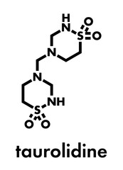 Taurolidine drug molecule. Skeletal formula.