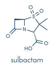 Sulbactam drug molecule. Skeletal formula.