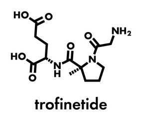 Trofinetide drug molecule. Skeletal formula.