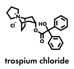 Trospium drug molecule. Skeletal formula.