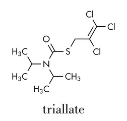 Triallate herbicide molecule. Skeletal formula.