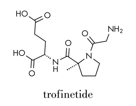 Trofinetide drug molecule. Skeletal formula.