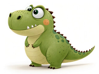 Obraz premium cartoon, animal, dinosaur, vector, illustration, reptile, crocodile, dragon, lizard, green, fun, alligator, cute, art, frog, nature, wildlife, character, dino, baby, drawing, funny, zoo, happy, amphib