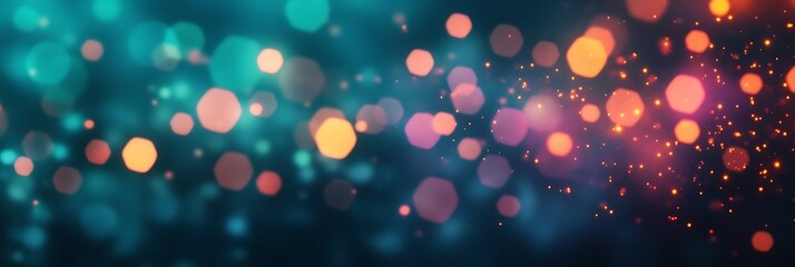 Naklejka premium Abstract glowing hexagonal tech shapes on a dark background, 