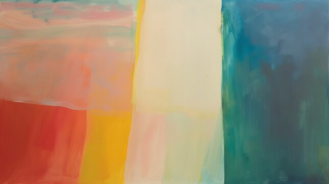 Serene painting of a Color Field Painting with large swaths of color blending seamlessly evoking deep emotions and a sense of tranquility