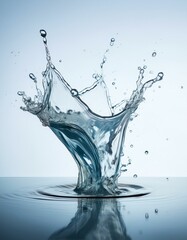 Water droplet splash crown. Stunning aqua blue tones.