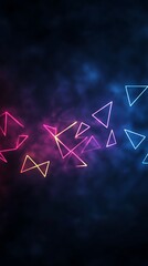 Fototapeta premium Modern geometric banners with neon light overlays, 