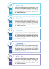 Business vector infographic template with 5 options or steps. Can be used for workflow layout, diagram, annual report, web design	
