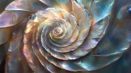 Spiral wonders: the natural art of mother-of-pearl. Opalescence. Illustration