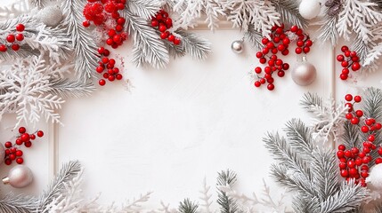 christmas background. christmas tree branches, watercolor painting