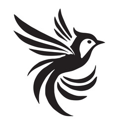 Silhouette of a bird on white background