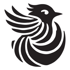 Silhouette of a bird on white background