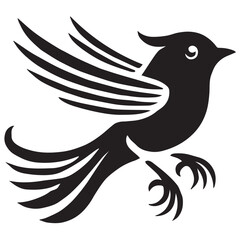Silhouette of a bird on white background