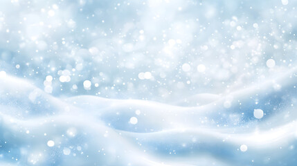 Naklejka premium Ethereal Blue-White Bokeh: A Reverie of Snowflakes in Dreamlike Luminescence