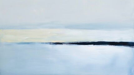 Naklejka premium Minimalist painting where simplicity clean lines and a focus on form and color create a serene and meditative composition