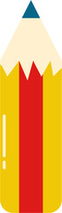 A colorful icon of a pencil, ideal for creative and educational themes.